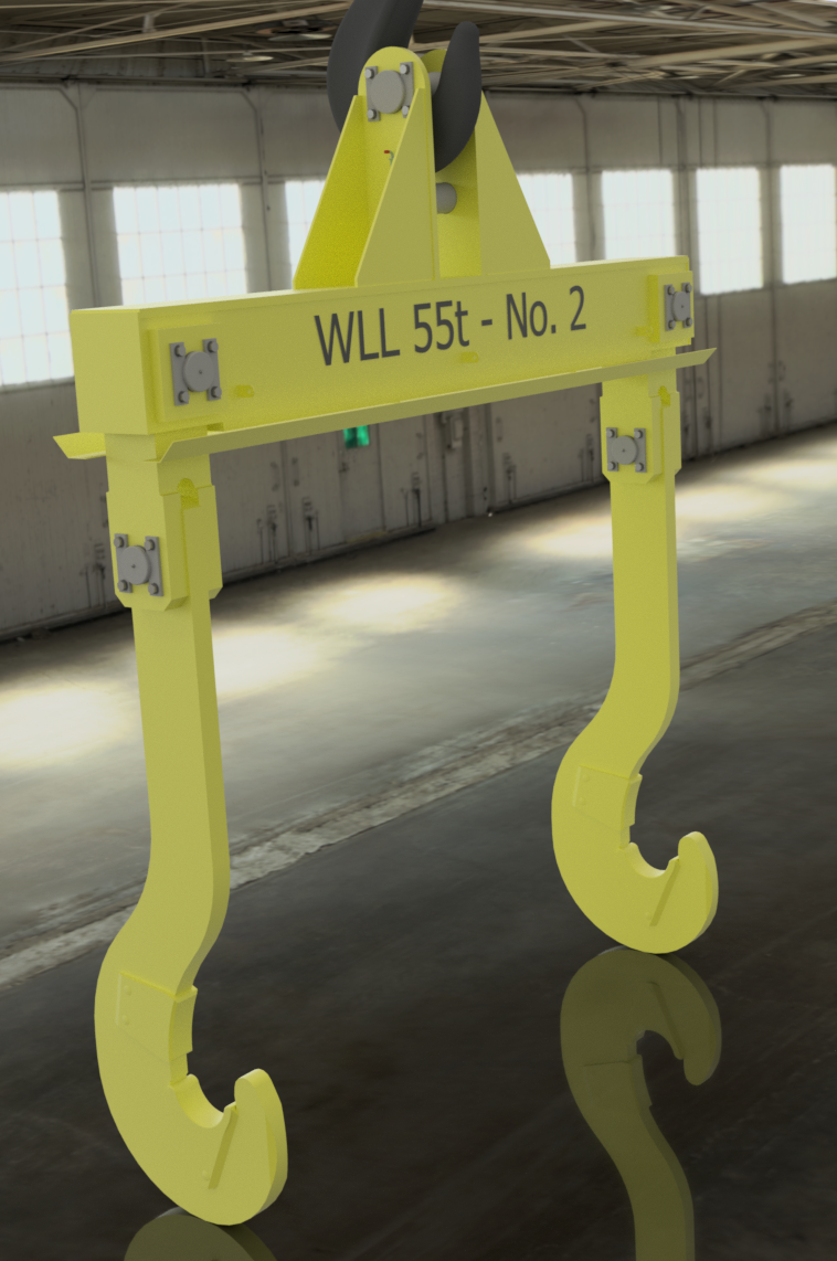 55 tonne twin-hook lifting beam designed and detailed by Origin Ascent